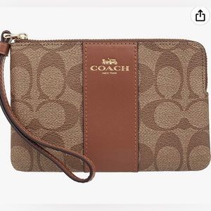 Brown Coach wristlet wallet
